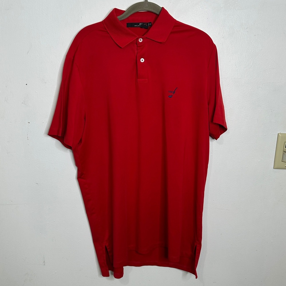 RLX Ralph Lauren Mens Red Performance‎ Golf Polo Shirt Crooked Stick Size M